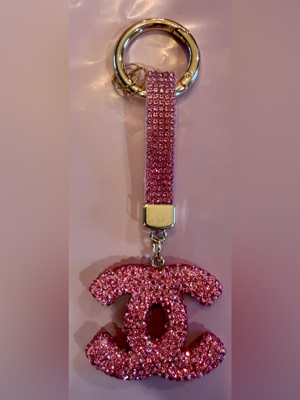 CC Pink Rhinestone Keychain